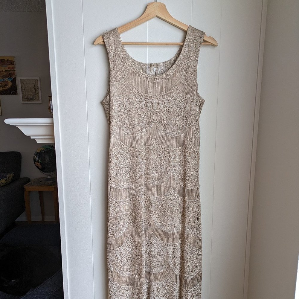 Damianou gold flapper dress, size small